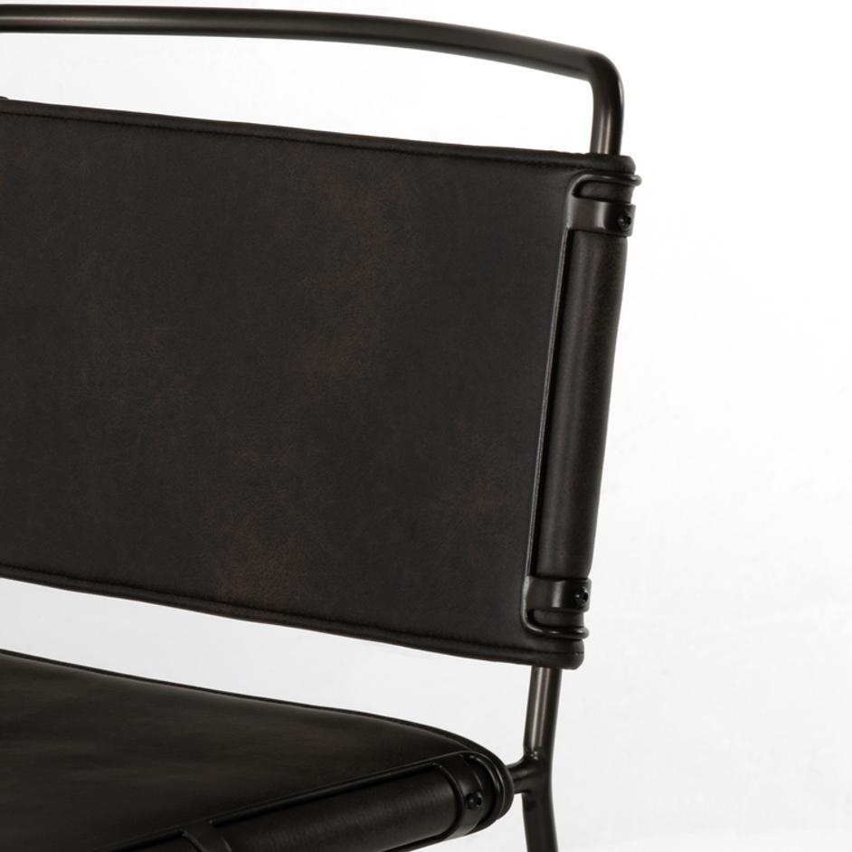 Wharton Bar Stool in Distressed Black by FOUR HANDS