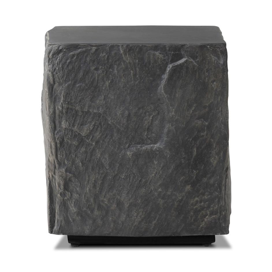 Lucius End Table In Smooth Black Concrete by Four Hands