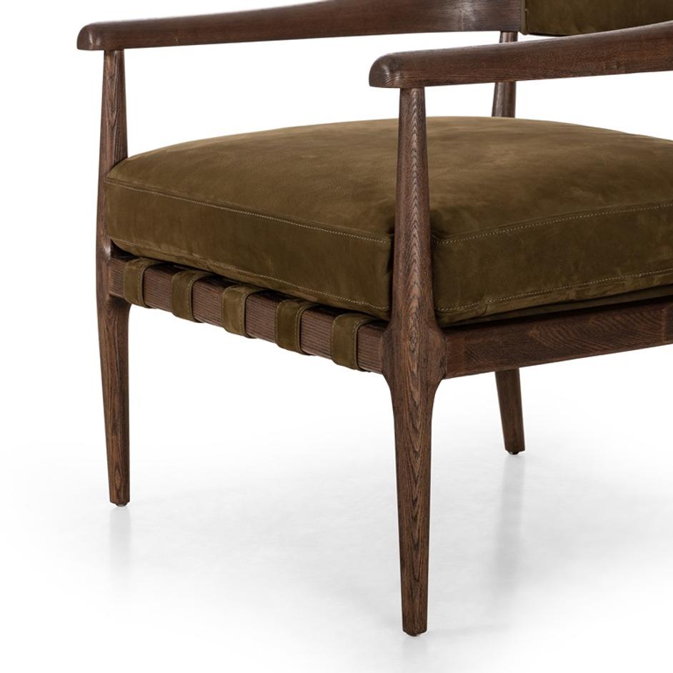 Dane Chair In Cottswald Moss Nubuck by FOUR HANDS