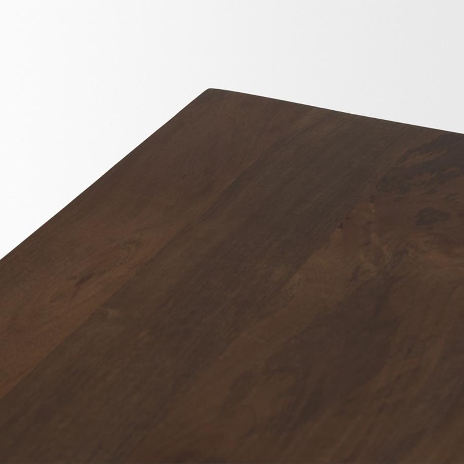 Wolcott Rectangular Dark Brown Solid Wood Bench by Mercana