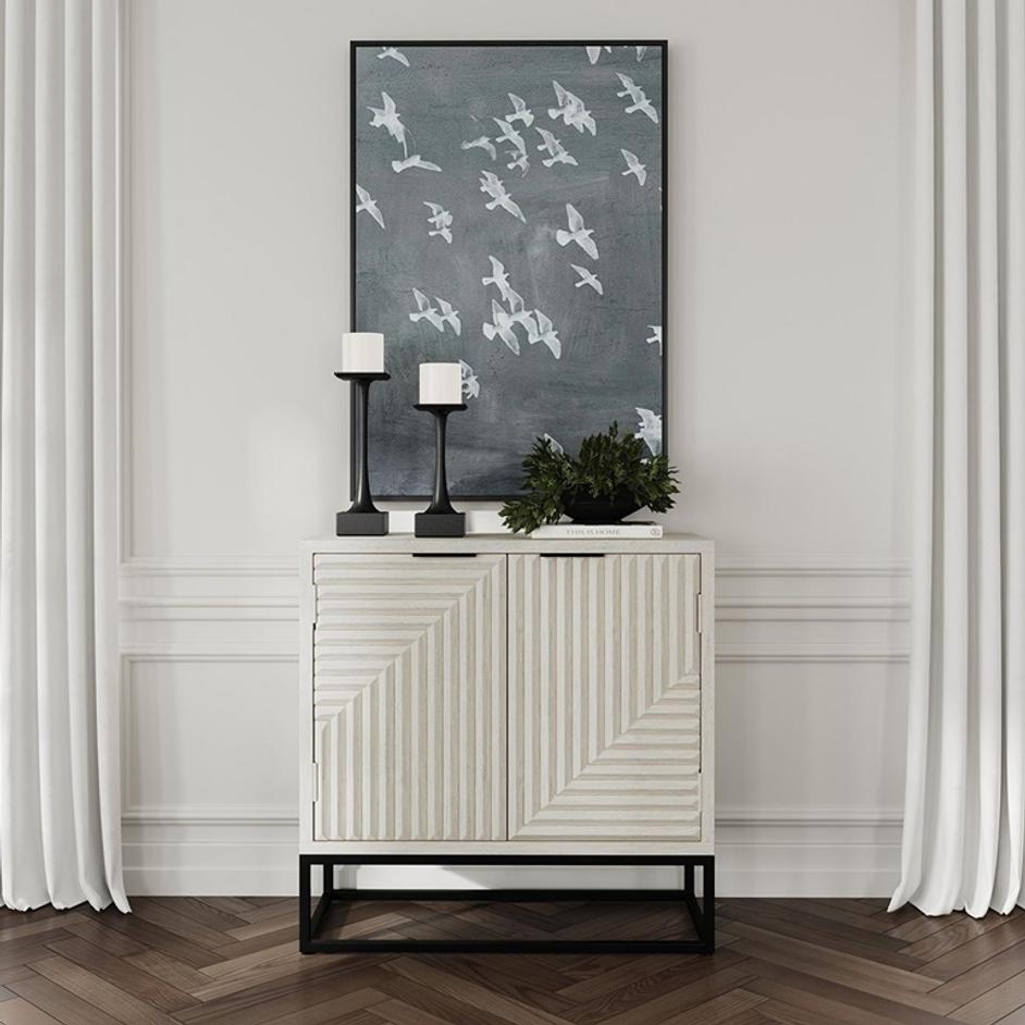 Flint Mango Wood 2Dr Cabinet Coastal White by Classic Home