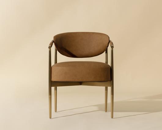HELOISE DINING ARMCHAIR - MILLIKEN COGNAC by Sunpan