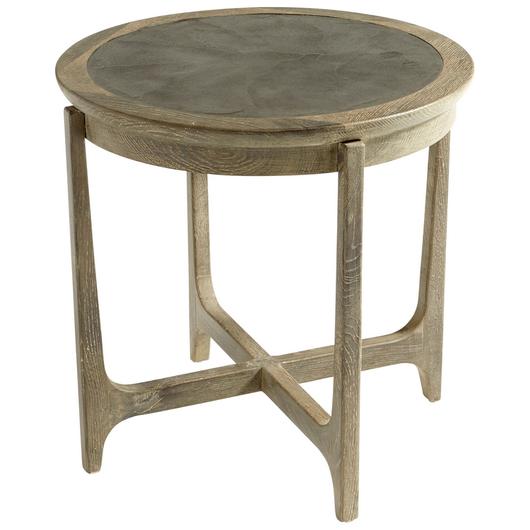 Ostia Side Table In Weathered Oak by Cyan Design