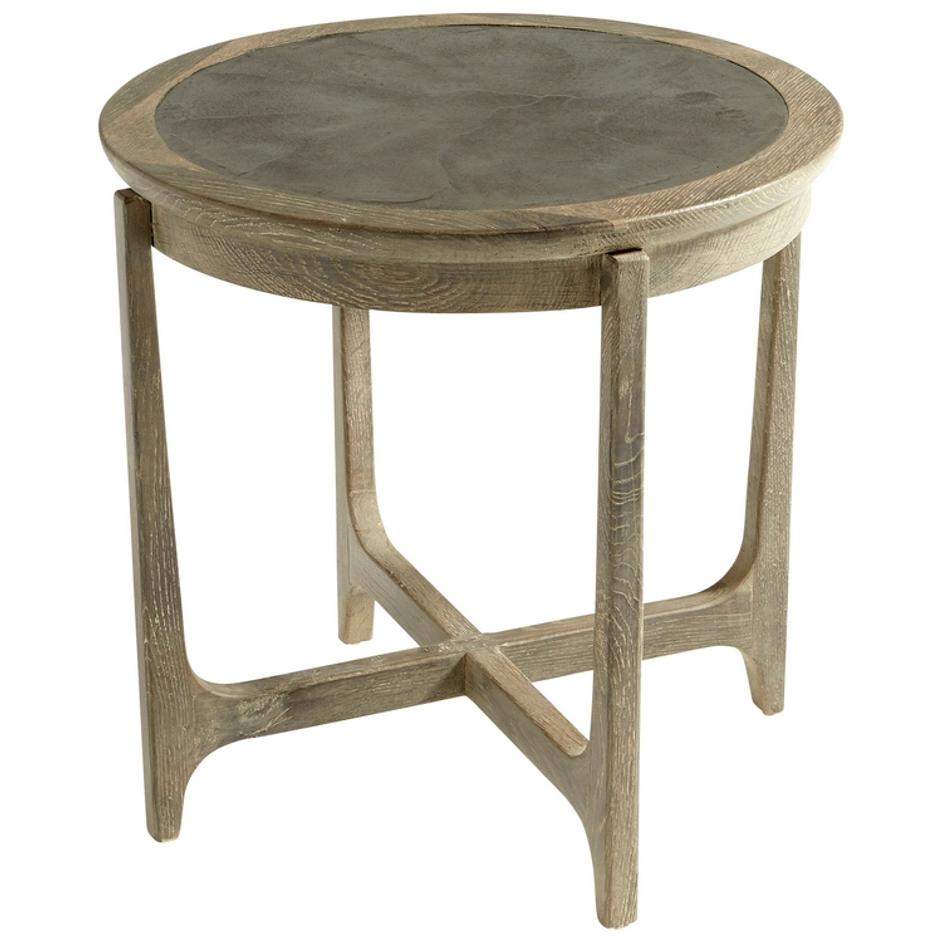 Ostia Side Table In Weathered Oak by Cyan Design