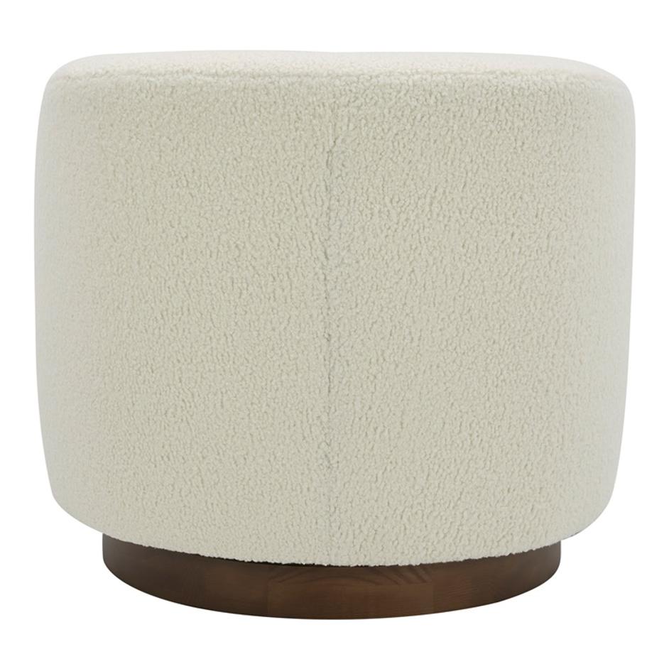 OSCY SWIVEL CHAIR VEGAN SHEARLING WHITE by Moes Home
