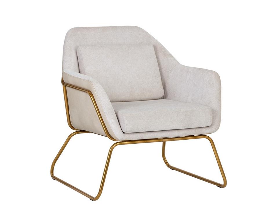 Watts Armchair - Gold - Polo Club Muslin / Bravo Cream by Sunpan