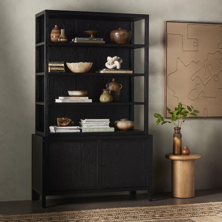 Hopkins Bookcase - Brushed Ebony Oak by Four Hands