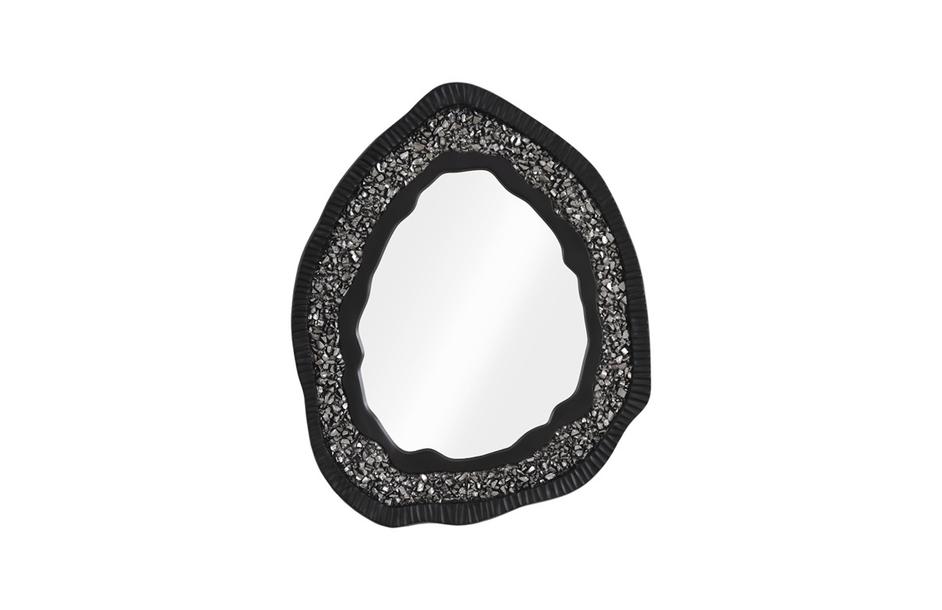 Geode Mirror, Black And Silver, Matte by PHILLIPS COLLECTION