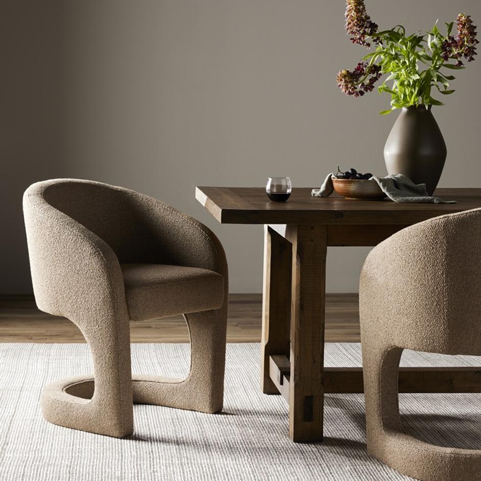 Reynold Dining Armchair In Heron Sand by FOUR HANDS