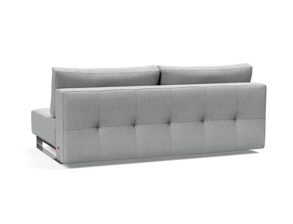 SUPREMAX D.E.L. SLEEPER SOFA in MELANGE LIGHT GREY FABRIC WITH Chrome legs 538 by INNOVATION USA
