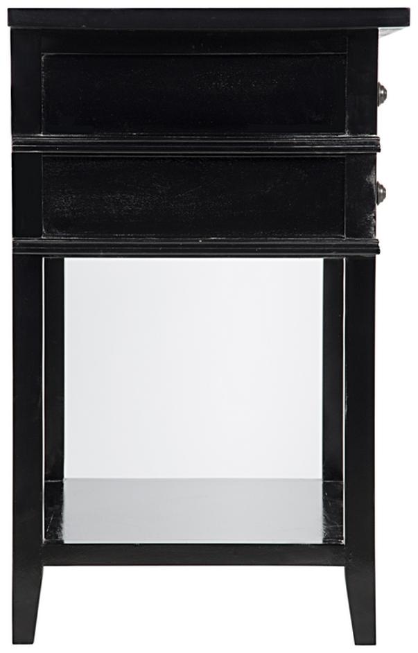 Colonial 2-Drawer Side Table, Distressed Black by Noir Furniture
