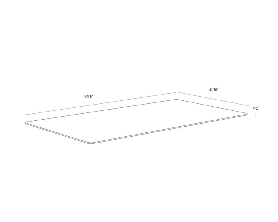 GLASS DINING TABLE TOP - RECTANGULAR - CLEAR - 86.5" by Sunpan
