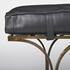 Jessie 55L x 16W Black Leather Seat W/Gold Metal Base Accent Bench by Mercana