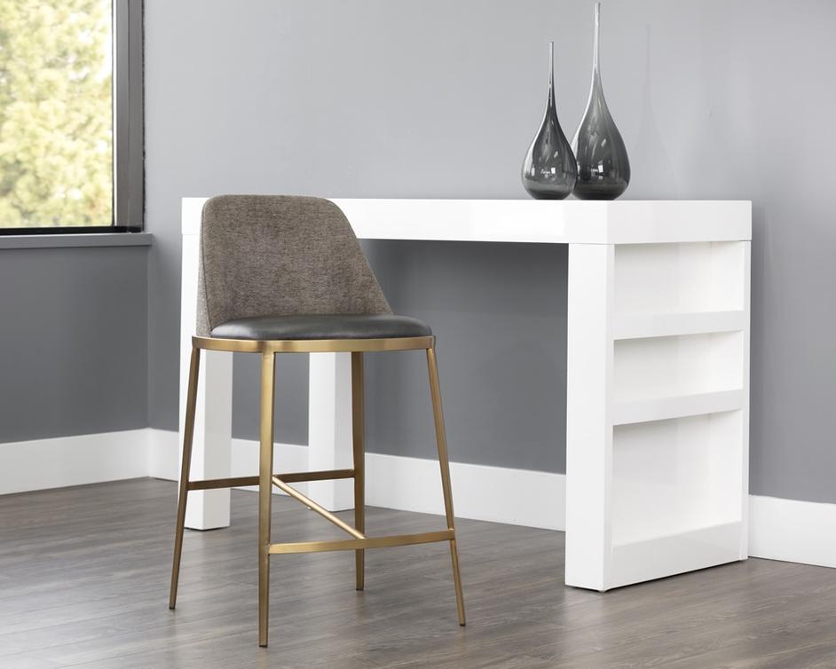 DOVER COUNTER STOOL - BRAVO PORTABELLA / SPARROW GREY by Sunpan