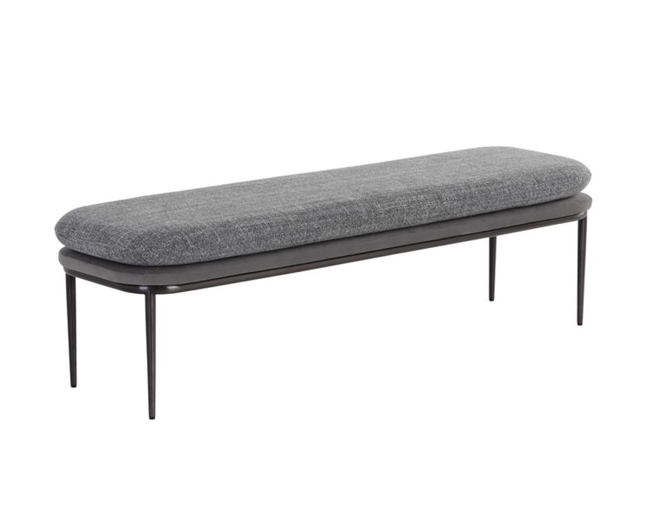KOFFI BENCH - GUNMETAL - CHACHA GREY / ANTONIO CHARCOAL by Sunpan