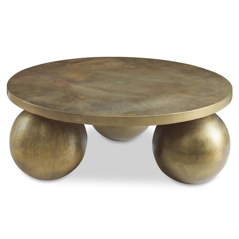 Triplet Antique Brass Coffee Table by Uttermost