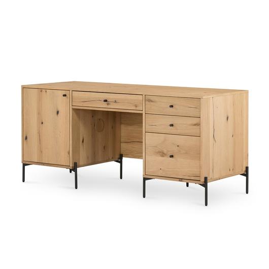 Eaton Executive Desk In Light Oak Resin by FOUR HANDS
