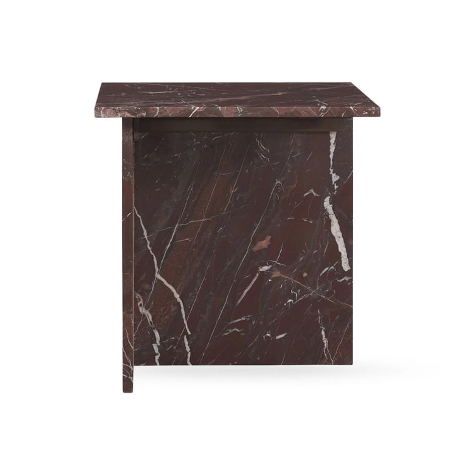 Bexly Marble Square End Table - Red by Classic Home