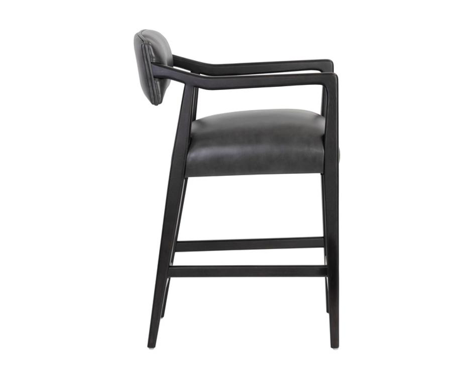KEAGAN COUNTER STOOL - BRENTWOOD CHARCOAL LEATHER by Sunpan