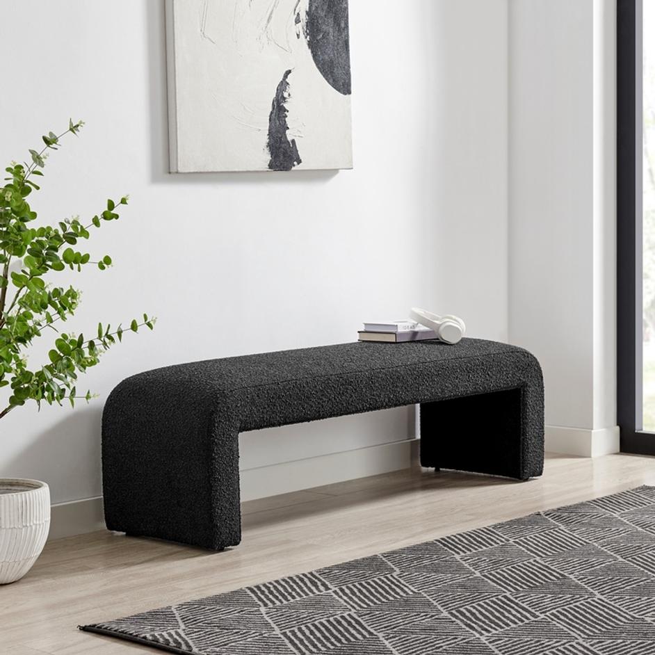 Vioreen Boucle Bench, Stanton Black by New Pacific Direct