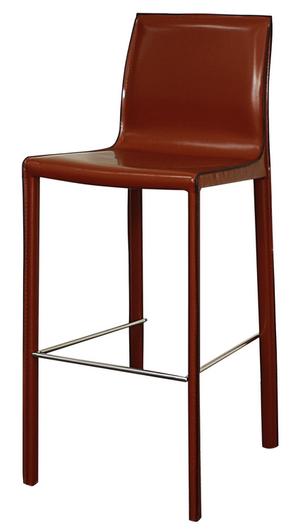 2pc Gervin Recycled Leather Bar Stool, Cordovan by New Pacific Direct