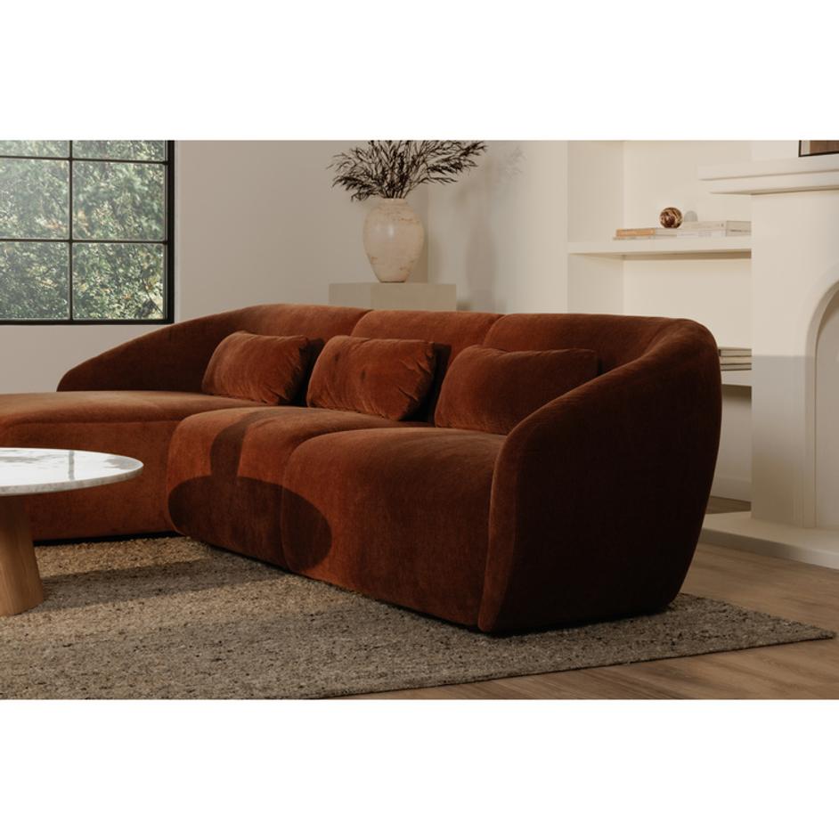Amelia Right Arm Facing Chaise Chestnut by Moes Home