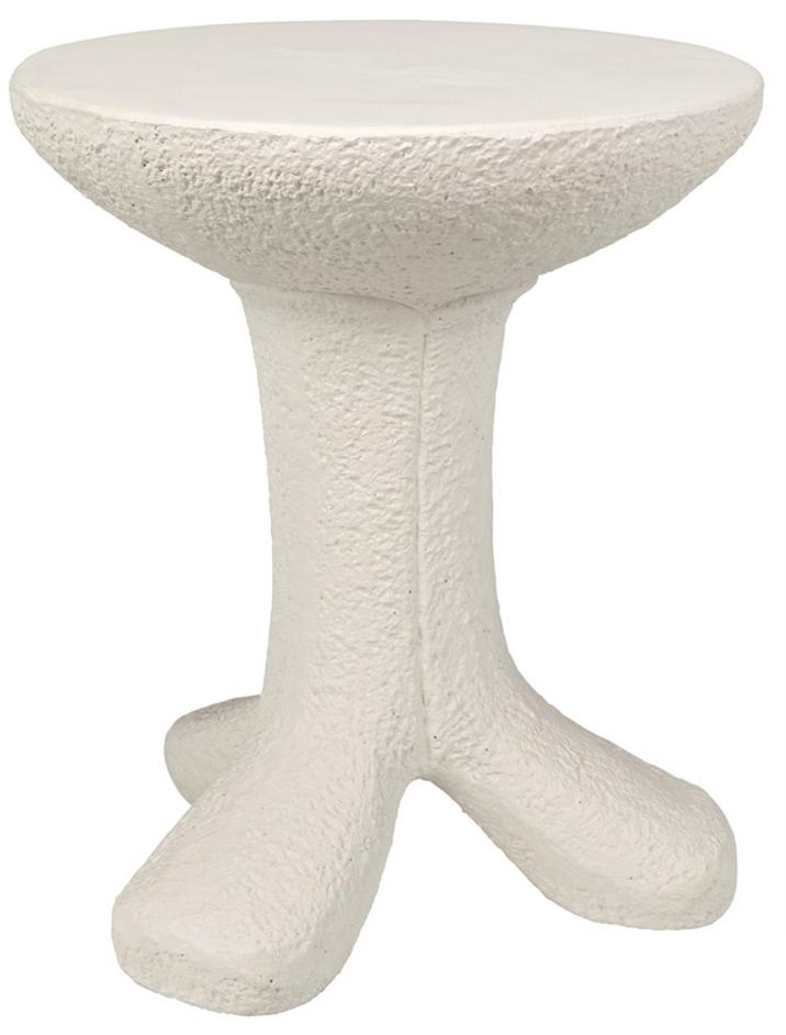Laramy Fiber Cement Side Table in White by Noir Furniture