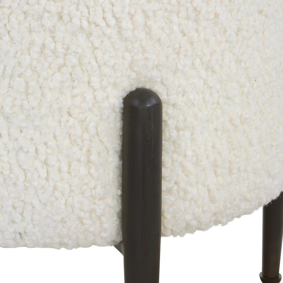Arles White Shearling Ottoman by Uttermost