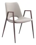 Desi Dining Chair (Set of 2) Beige & Walnut by Zuo Modern