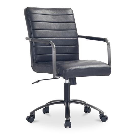 Roy Office Chair Black Leather by Moes Home