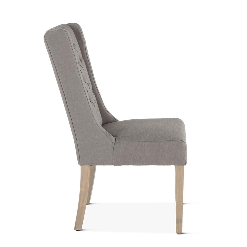Lara Oxford Gray Linen Dining Chair by Home Trends & Design