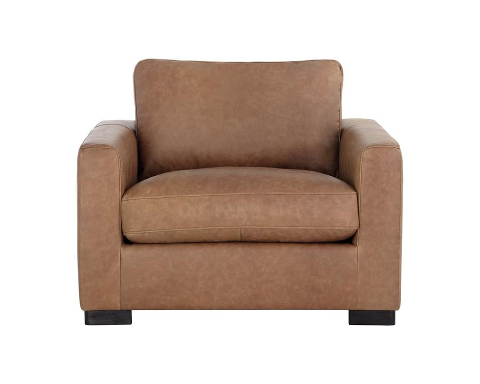 Baylor Armchair - Marseille Camel Leather by Sunpan