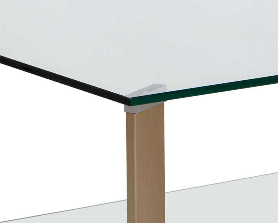 XAVIER COFFEE TABLE - RECTANGULAR - ANTIQUE BRASS by Sunpan