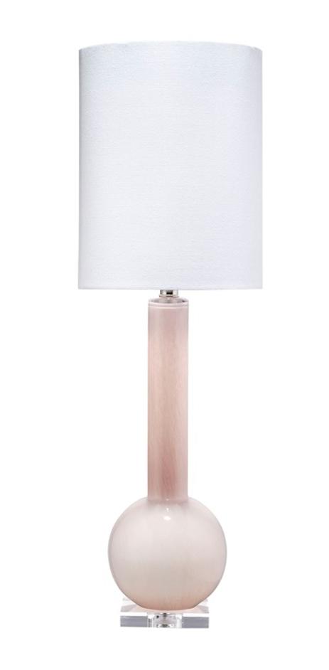 Studio Table Glass Lamp with Linen Shade, Pink by Jamie Young