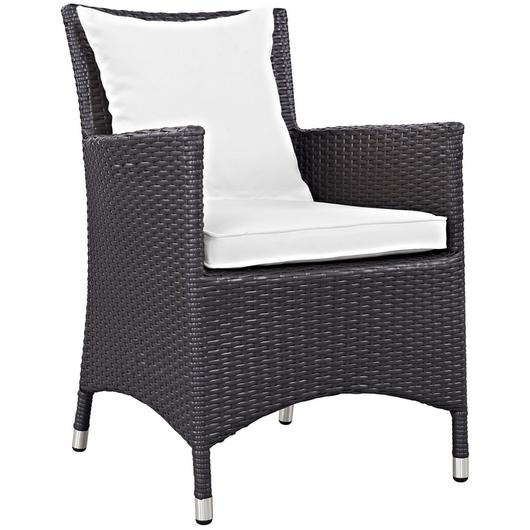 Minerva Dining Outdoor Patio Armchair In Espresso White by Modway Furniture