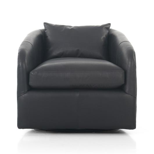 Topanga Swivel Chair In Heirloom Black by FOUR HANDS