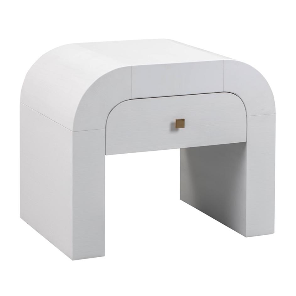 Hump White Nightstand by tov furniture