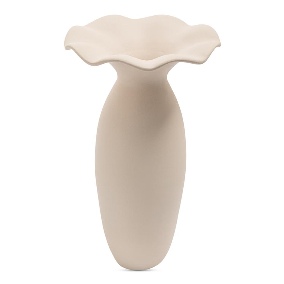 Ruffle 16In Decorative Vessel Ecru by Moes Home