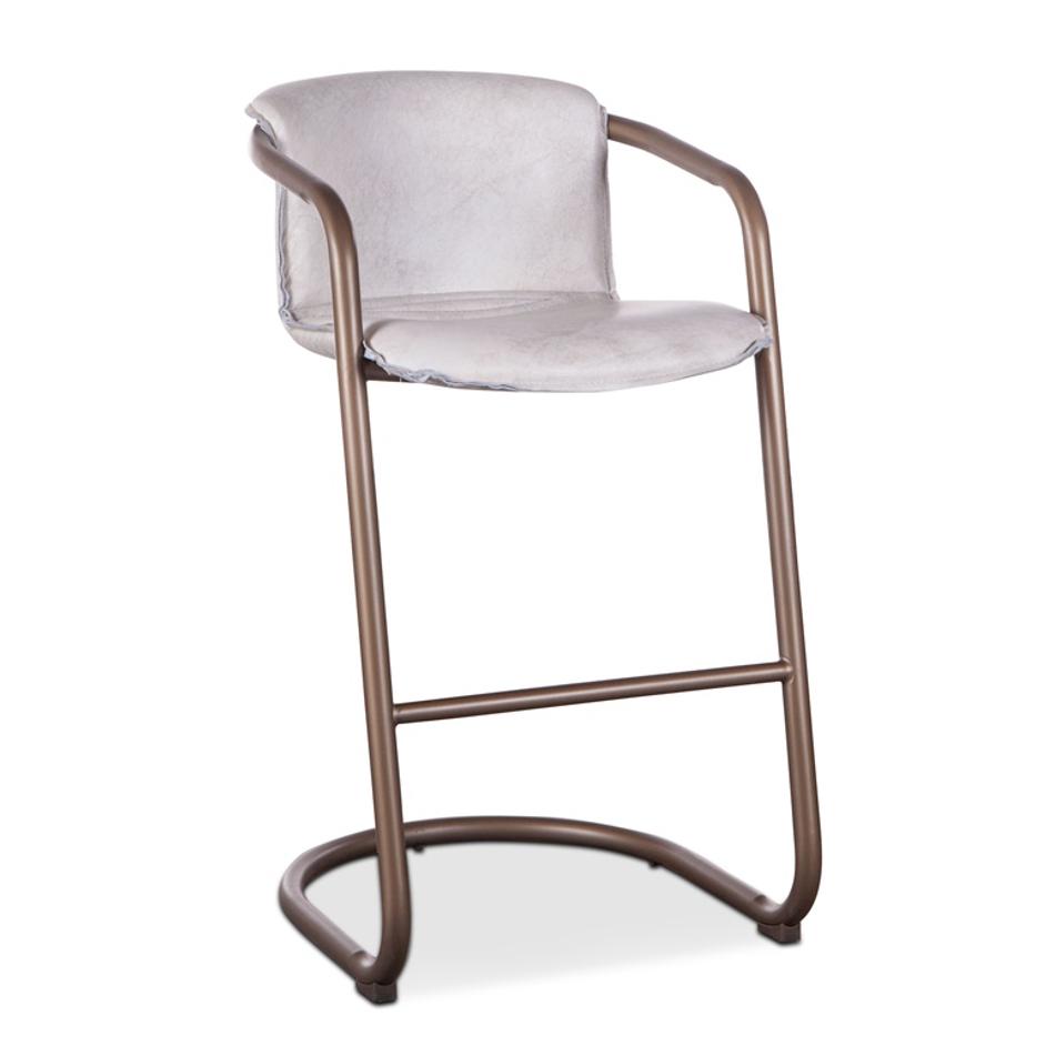 Portofino Leather Bar Chair Vintage White by Home Trends & Design
