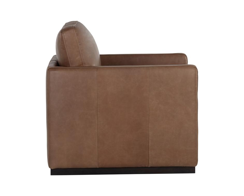 Portman Swivel Lounge Chair - Marseille Camel Leather by Sunpan