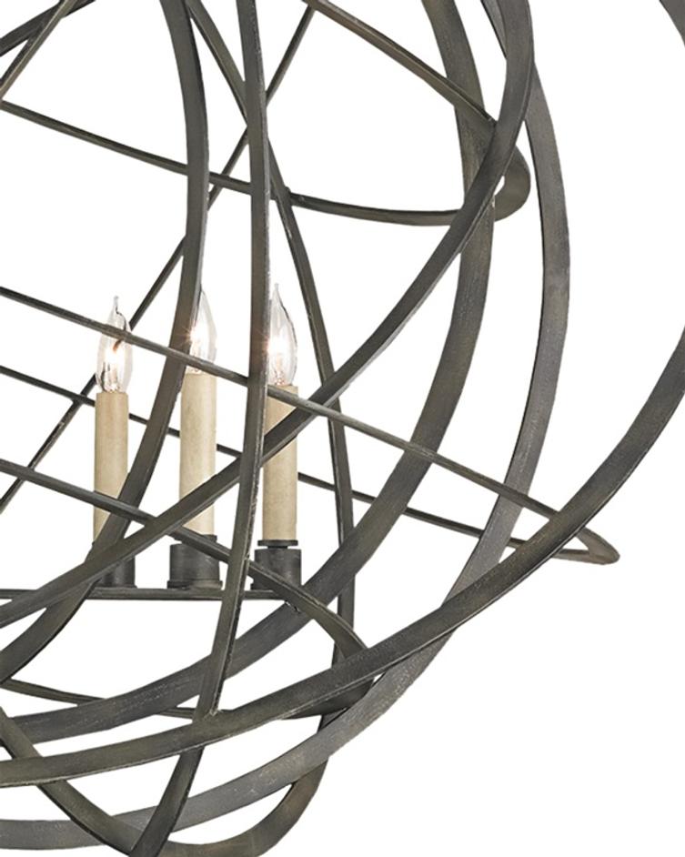 Genesis Black Orb Chandelier In Black Iron by Currey & Company
