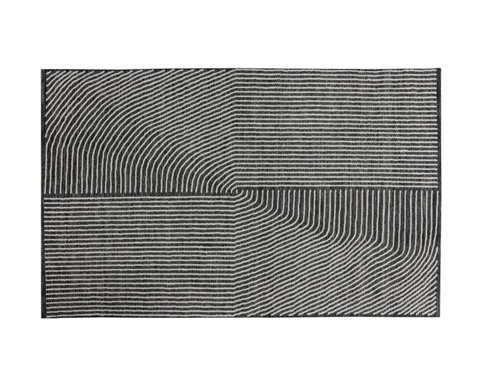 SERENE HAND-WOVEN RUG - BLACK / WHITE - 5' X 8' by Sunpan