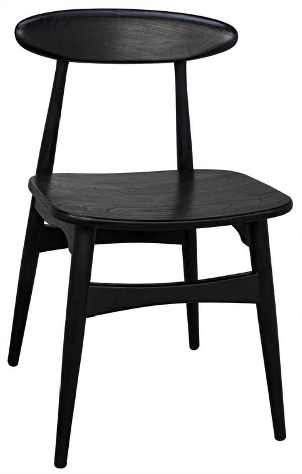 Surf Chair in Charcoal Black Sungkai/Mindi Wood by Noir Furniture