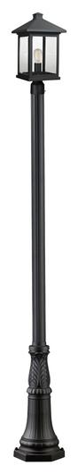 Portland 1 Light Outdoor Post Light in Black Finish by Z-Lite
