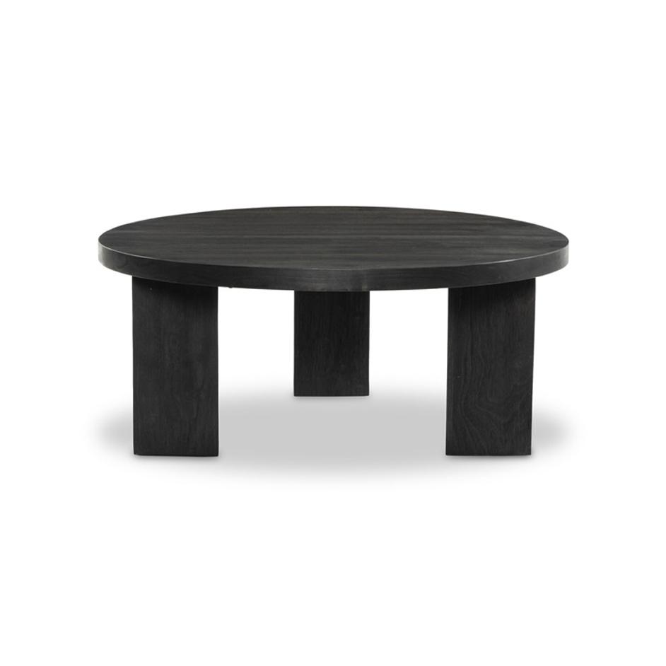 Mesa Round Coffee Table - Ebony Parawood by Four Hands