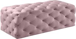 Debbie Ottoman/Bench In Pink Velvet by Meridian Furniture