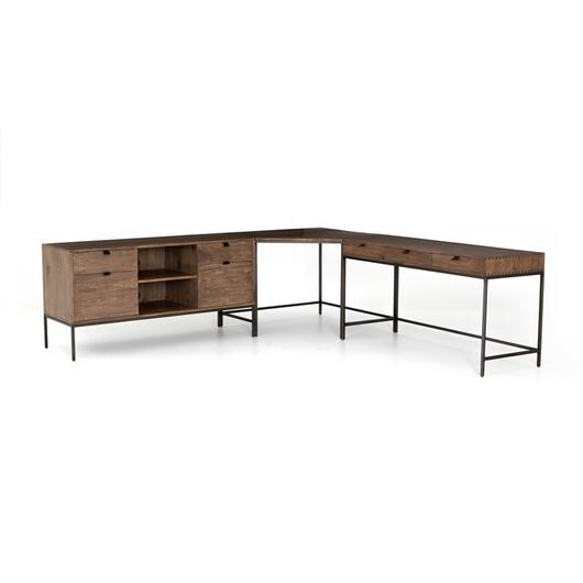 Trey Desk System With Filing Credenza by FOUR HANDS