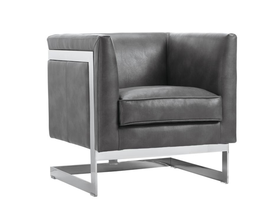 YVETTE ARMCHAIR - STAINLESS STEEL - CANTINA MAGNETITE by Sunpan