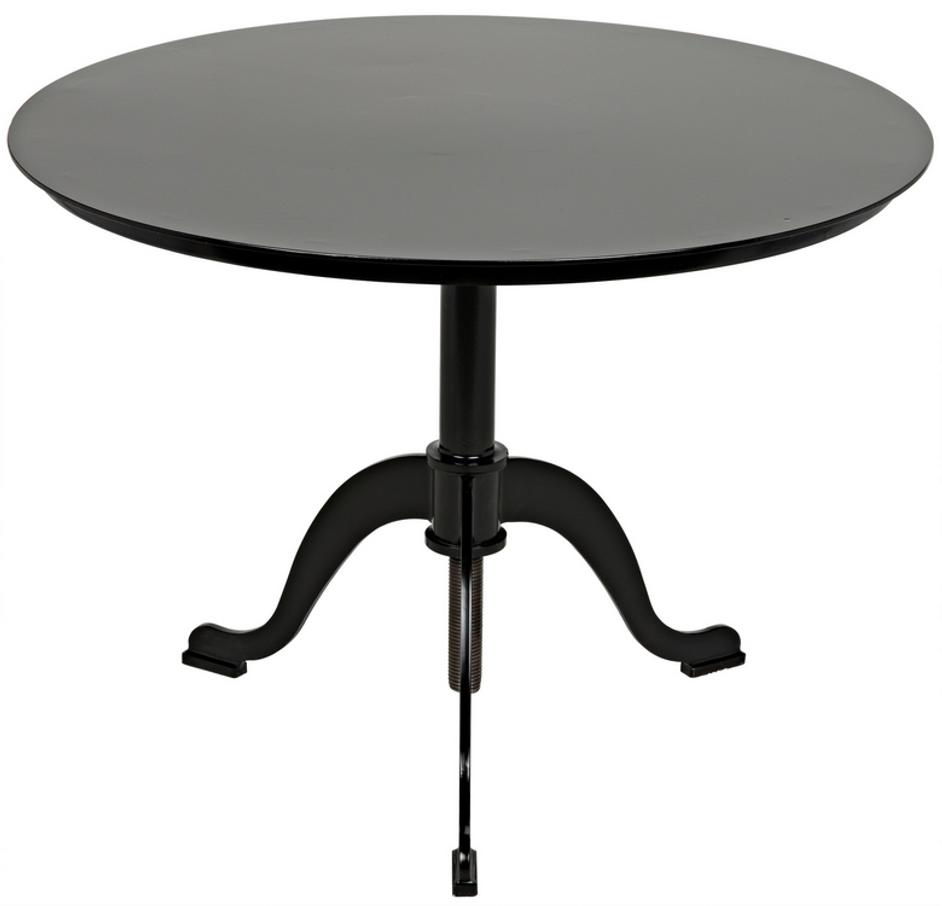 Kaldera Industrial Steel Side Table in Matte Black by Noir Furniture
