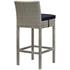 Brandon Outdoor Patio Wicker Rattan Bar Stool In Light Gray Navy by Modway Furniture